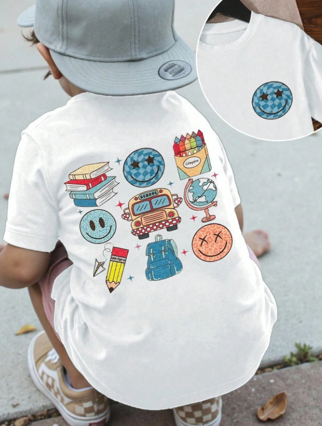 biały t-shirt nadruk 