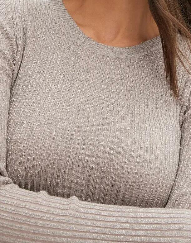 ŻEBROWANY SWETER DAMSKI