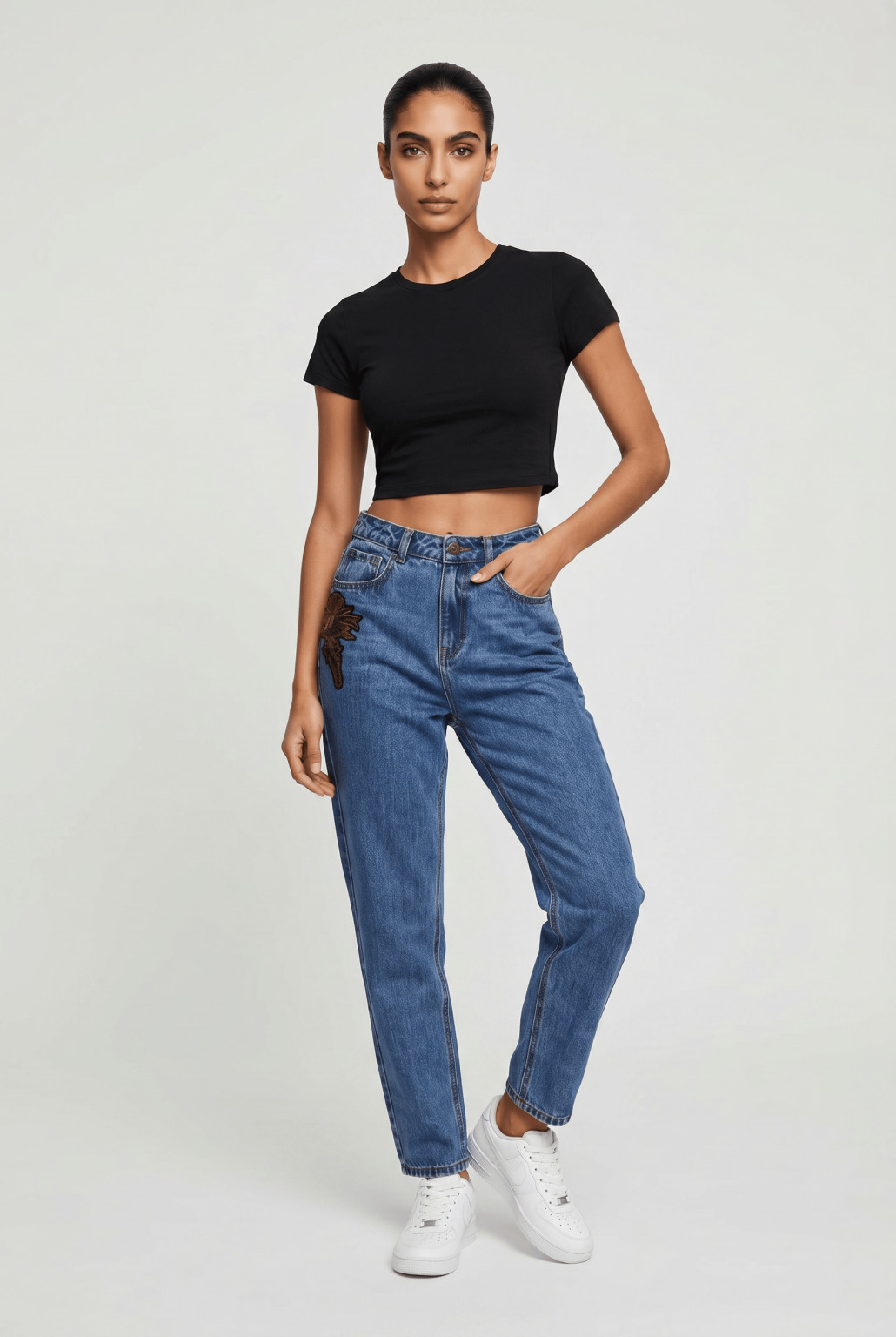 SPODNIE MOM JEANS naszwyka
