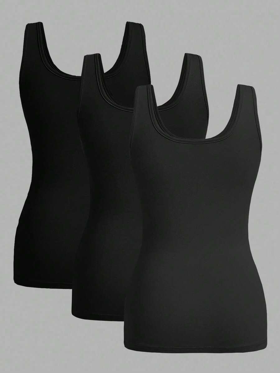 CZARNY TOP BOKSERKA 3-PACK
