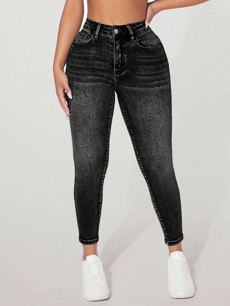 CZARNE SPODNIE JEANS