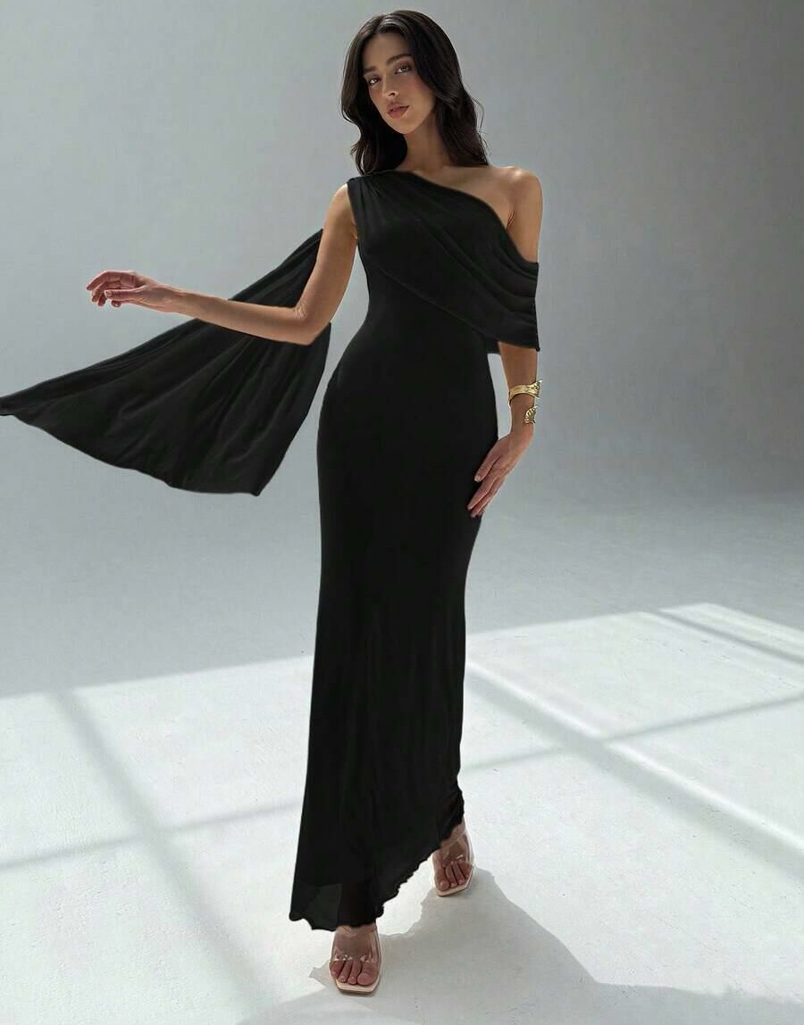 CZARNA SUKIENKA MAXI