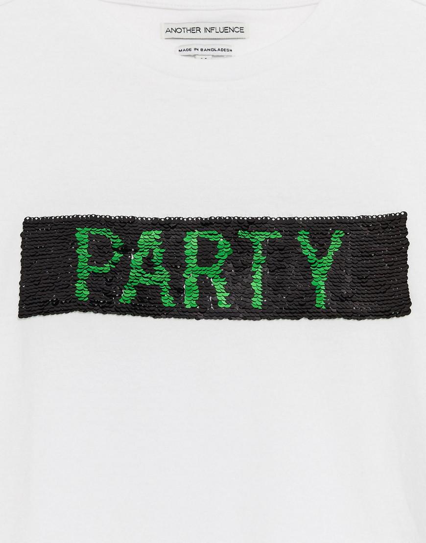 T-SHIRT CEKINY napis Party