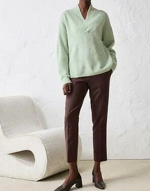 SWETER DAMSKI KOPERTOWY Z ALPAKI REGULAR 