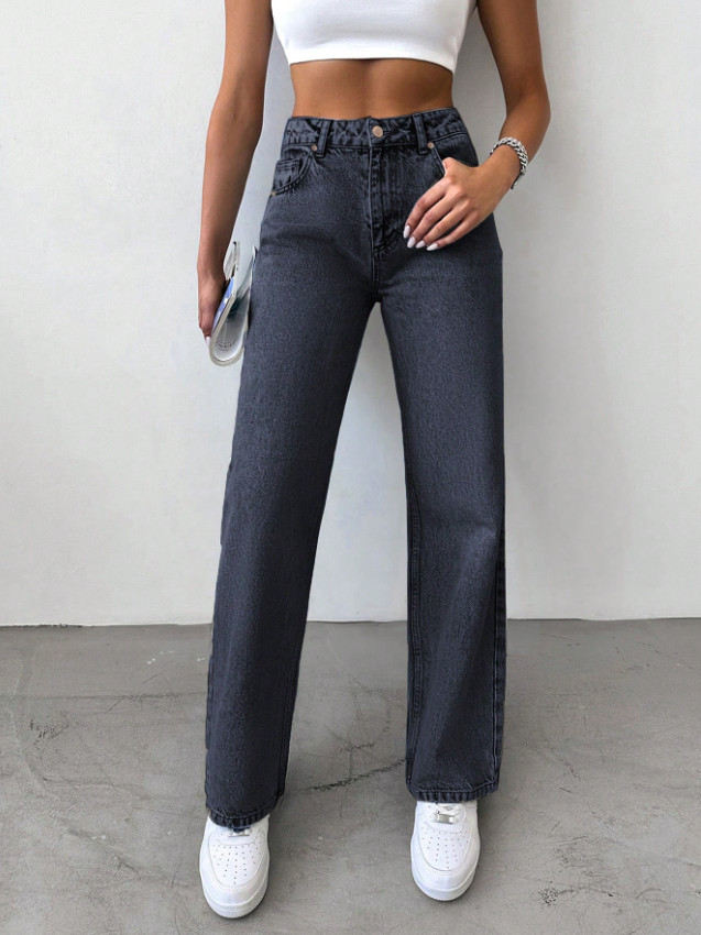 CZARNE SPODNIE JEANS