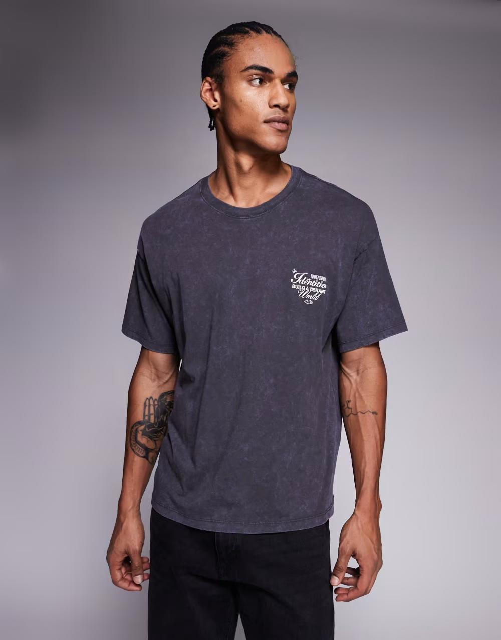 czarny bawełniany t-shirt nadruk