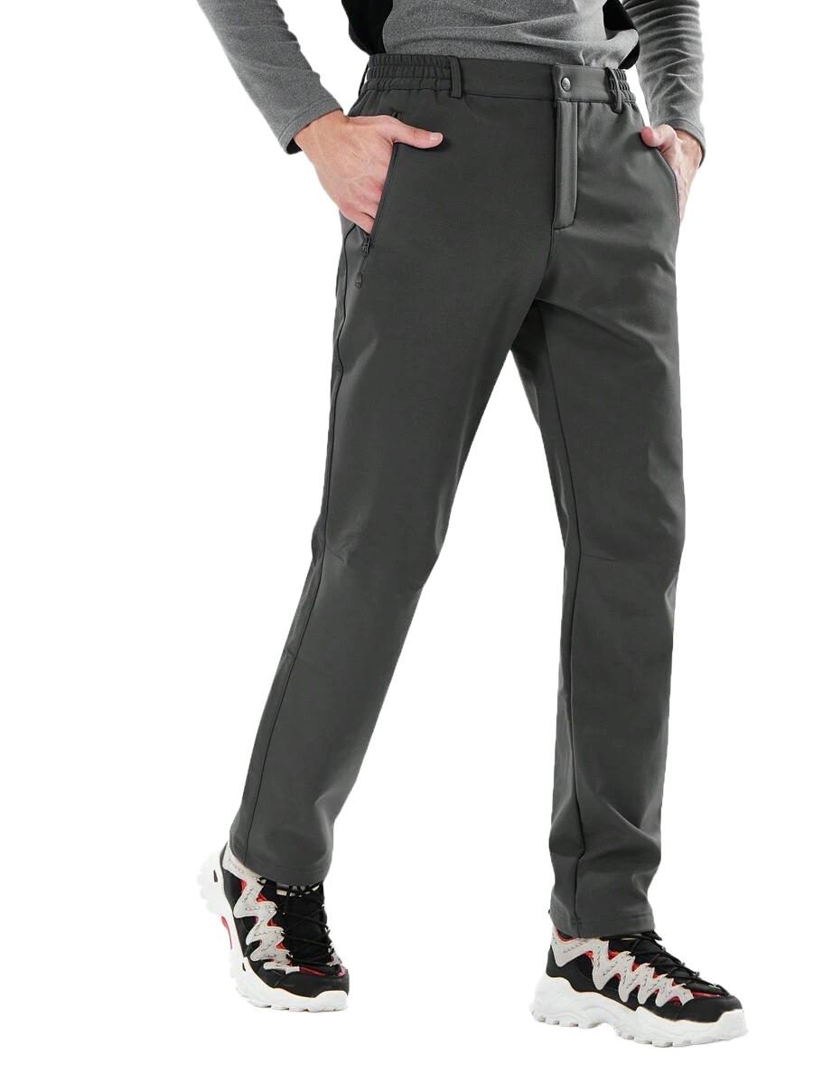 szare ocieplane spodnie