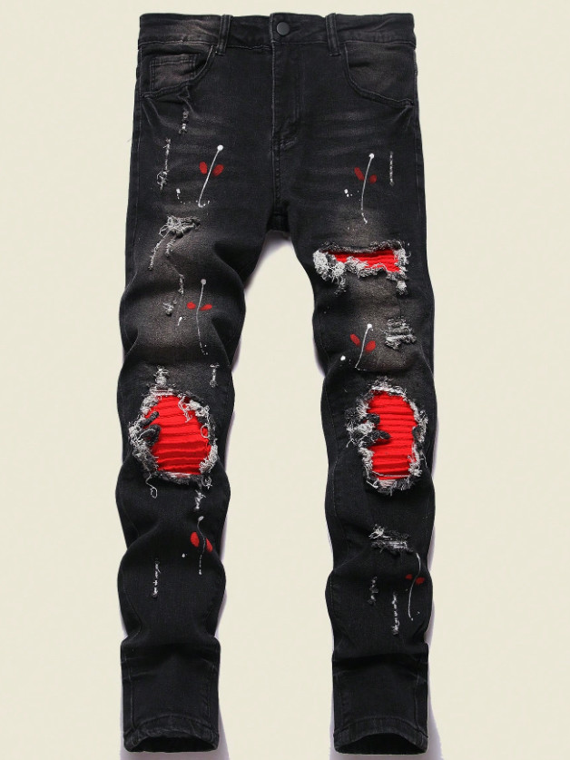 spodnie jeans przetarcia