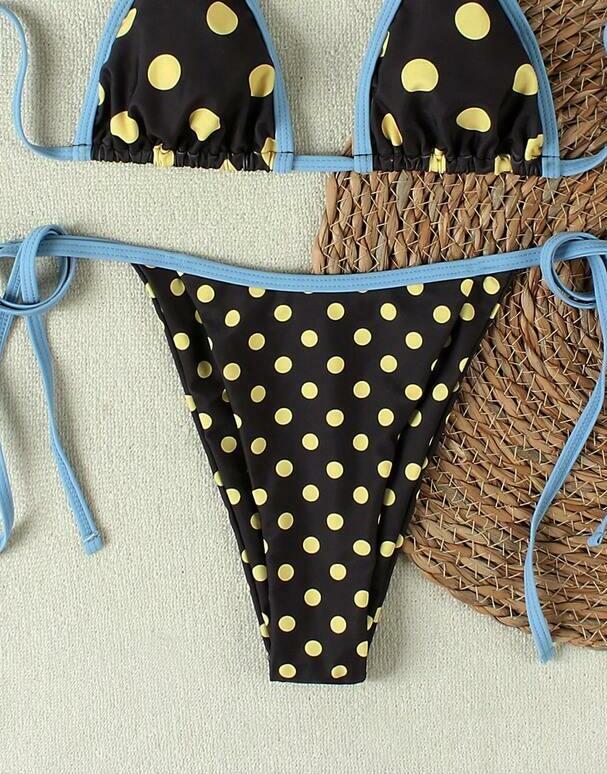 dół od bikini wzór groszki 