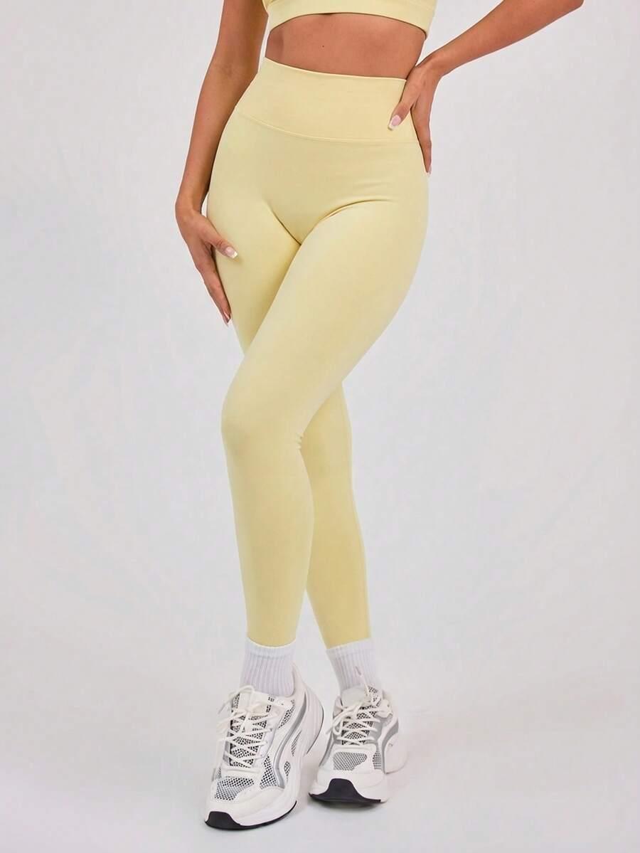 żółte legginsy wysoki stan