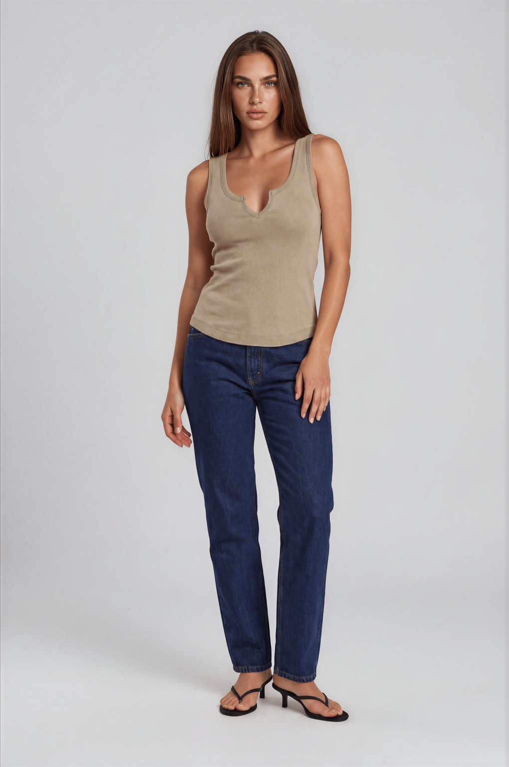 GRANATOWE PROSTE SPODNIE JEANS