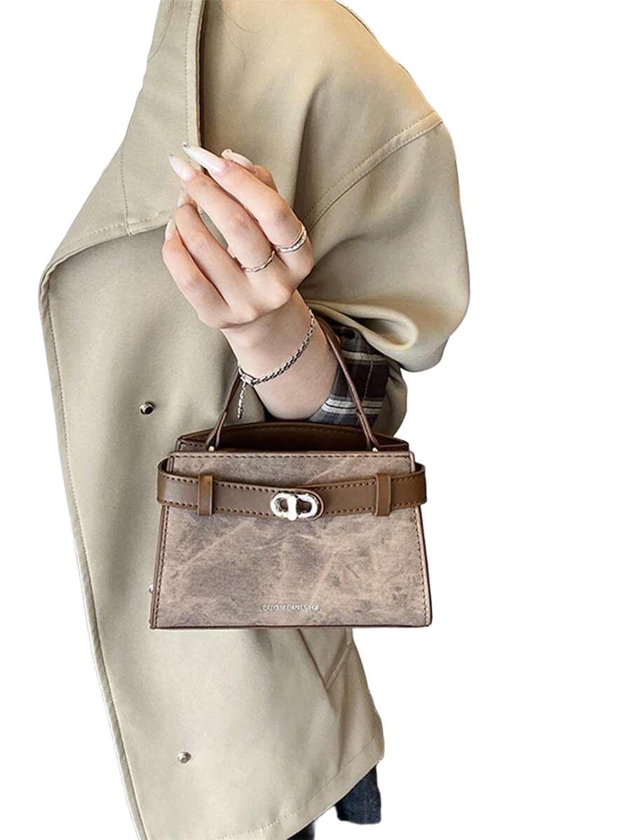 brązowa torebka imitacja skóry