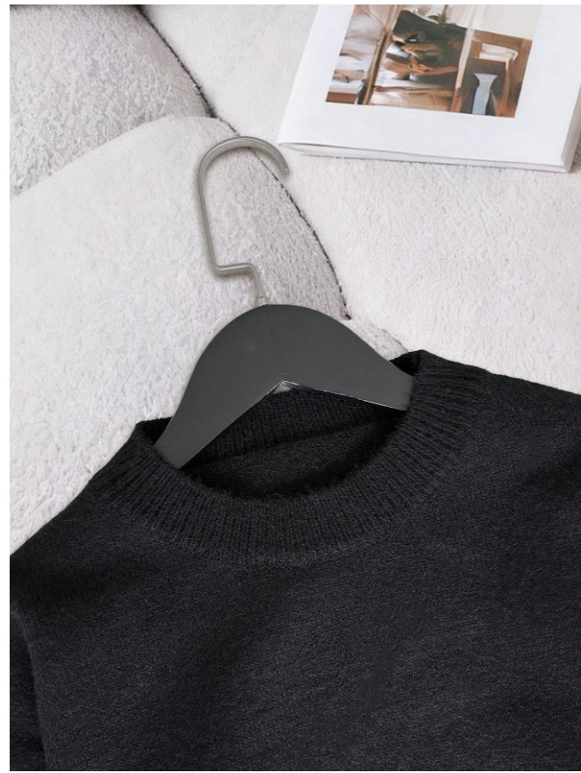 CZARNY SWETER DZIANINA 
