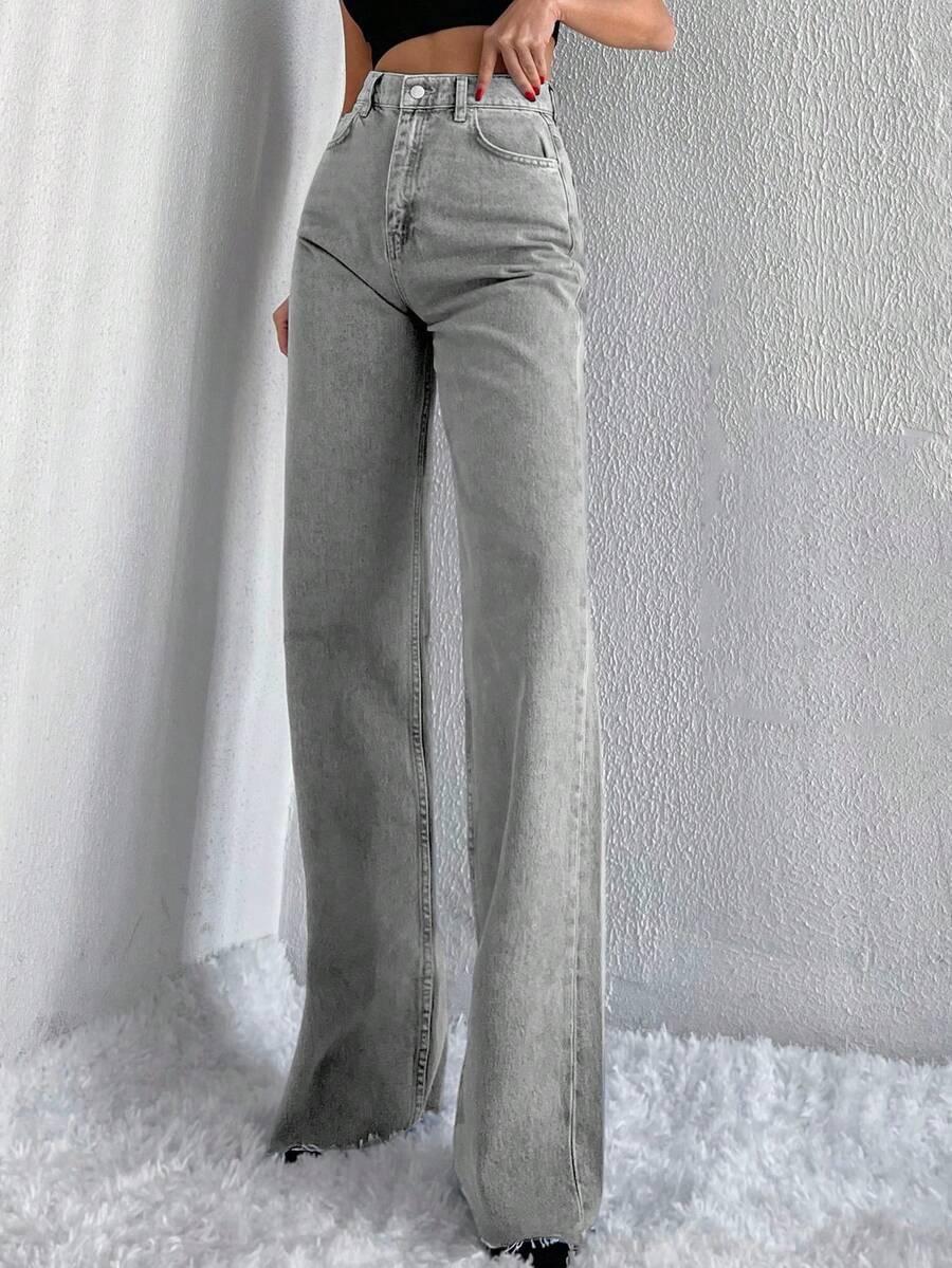 SZARE SPODNIE JEANS