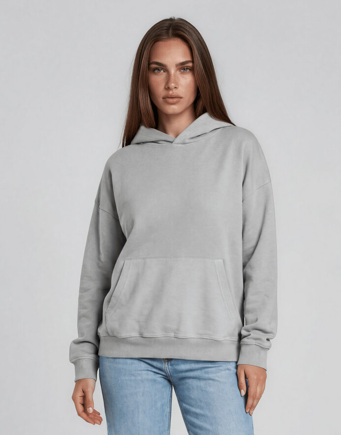 szara bluza oversize z kapturem