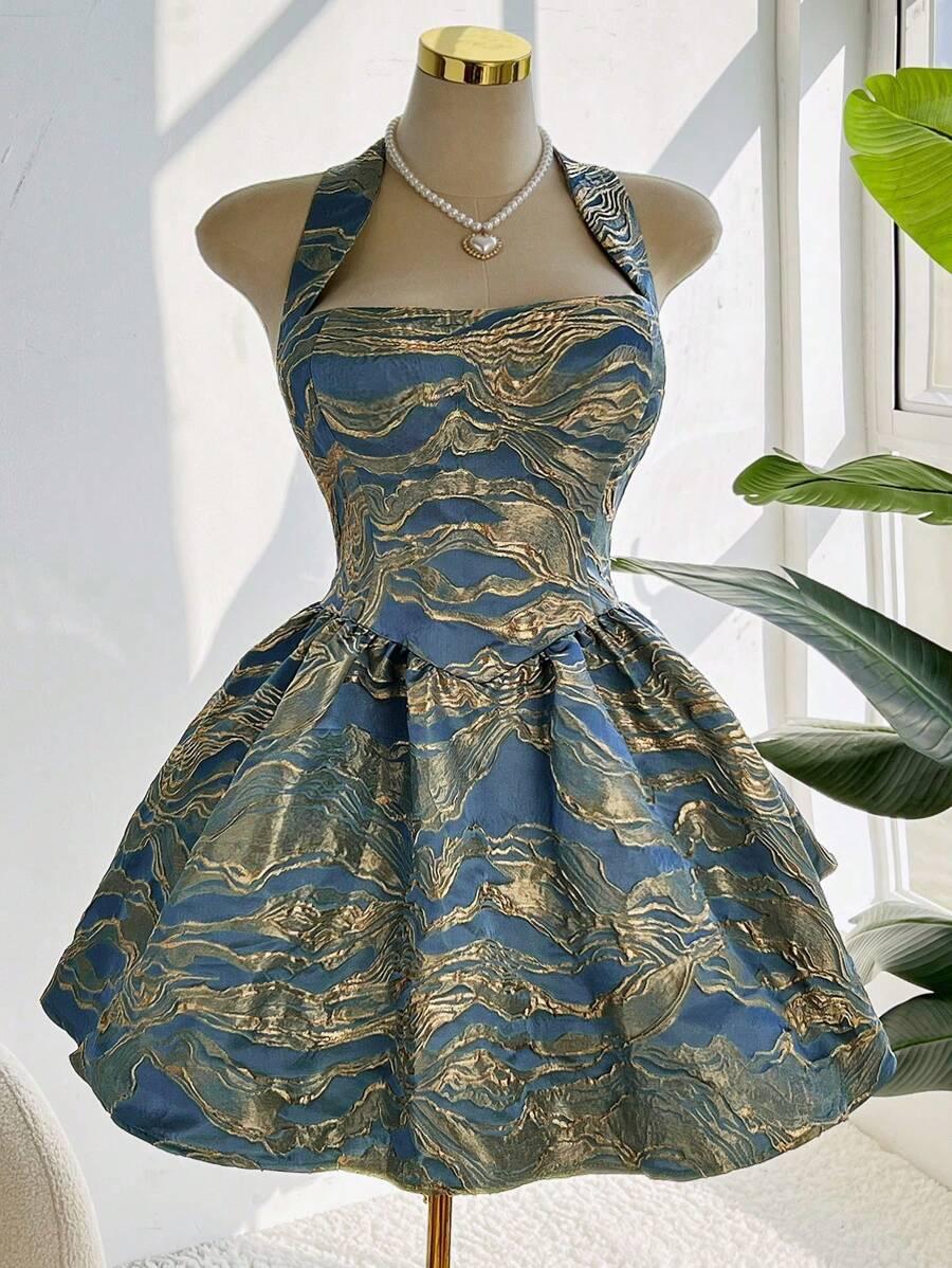 NIEBIESKA MINI SUKIENKA 