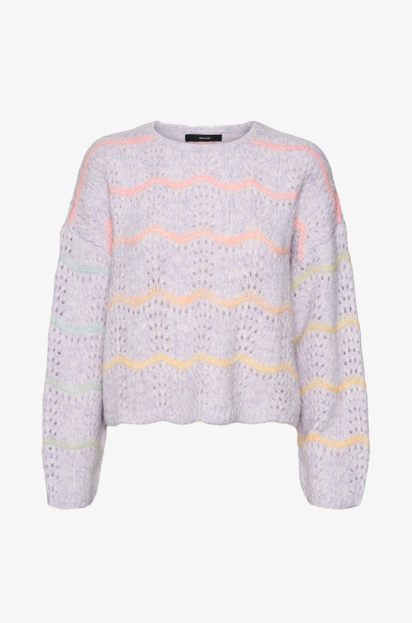 sweter okrągły dekolt zdobienia