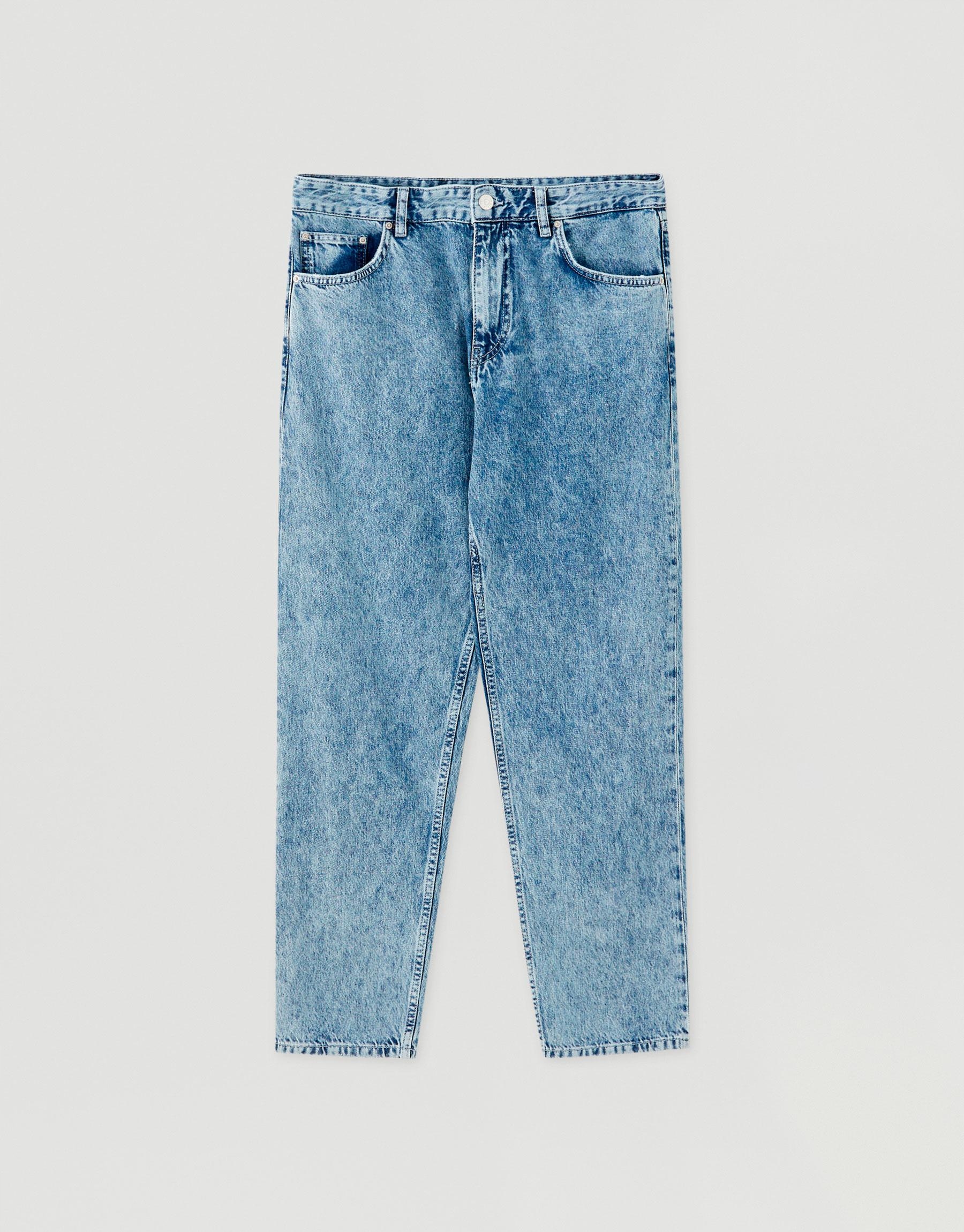 niebieskie spodnie dad fit jeans