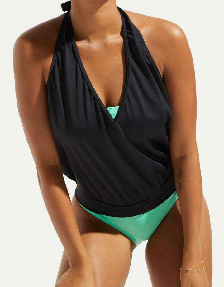 CZARNY TOP TANKINI