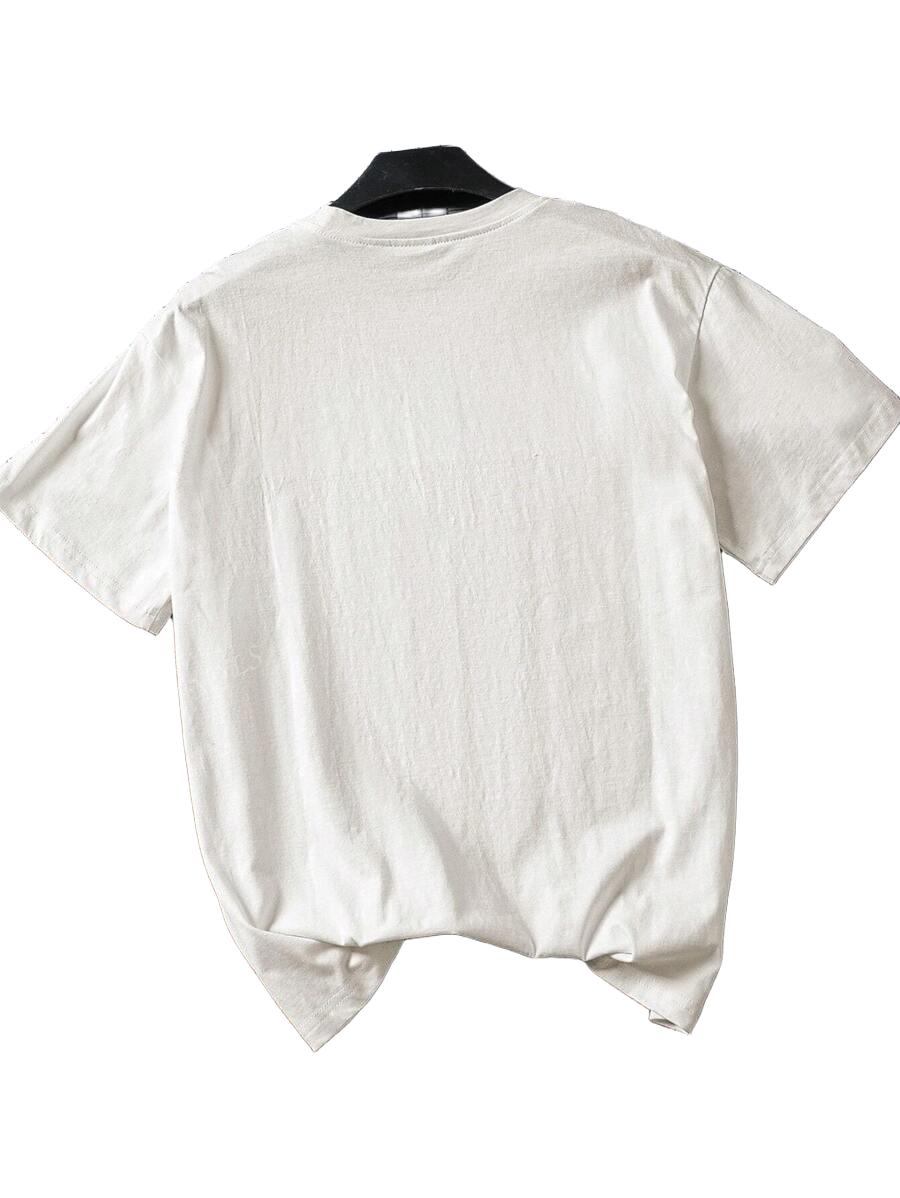 BIAŁY T-SHIRT OKRĄGŁY DEKOLT