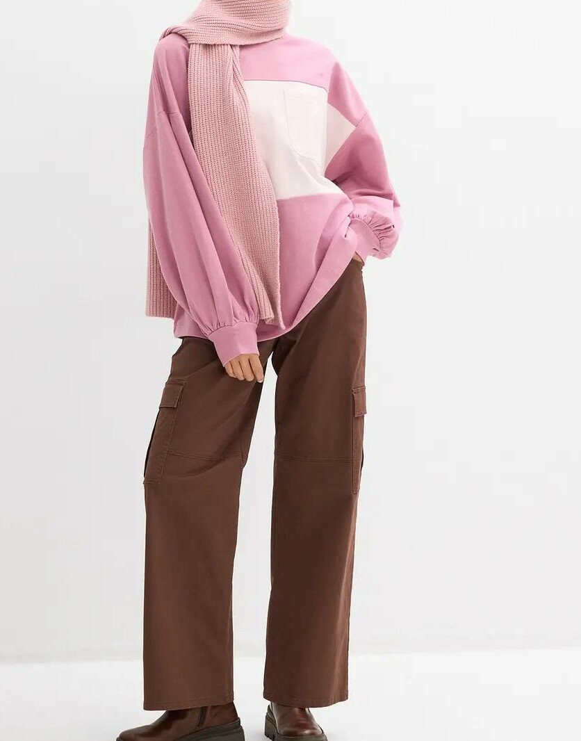 BLUZA DAMSKA REGULAR BAWEŁNIANA WKŁADANA PRZEZ GŁOWĘ