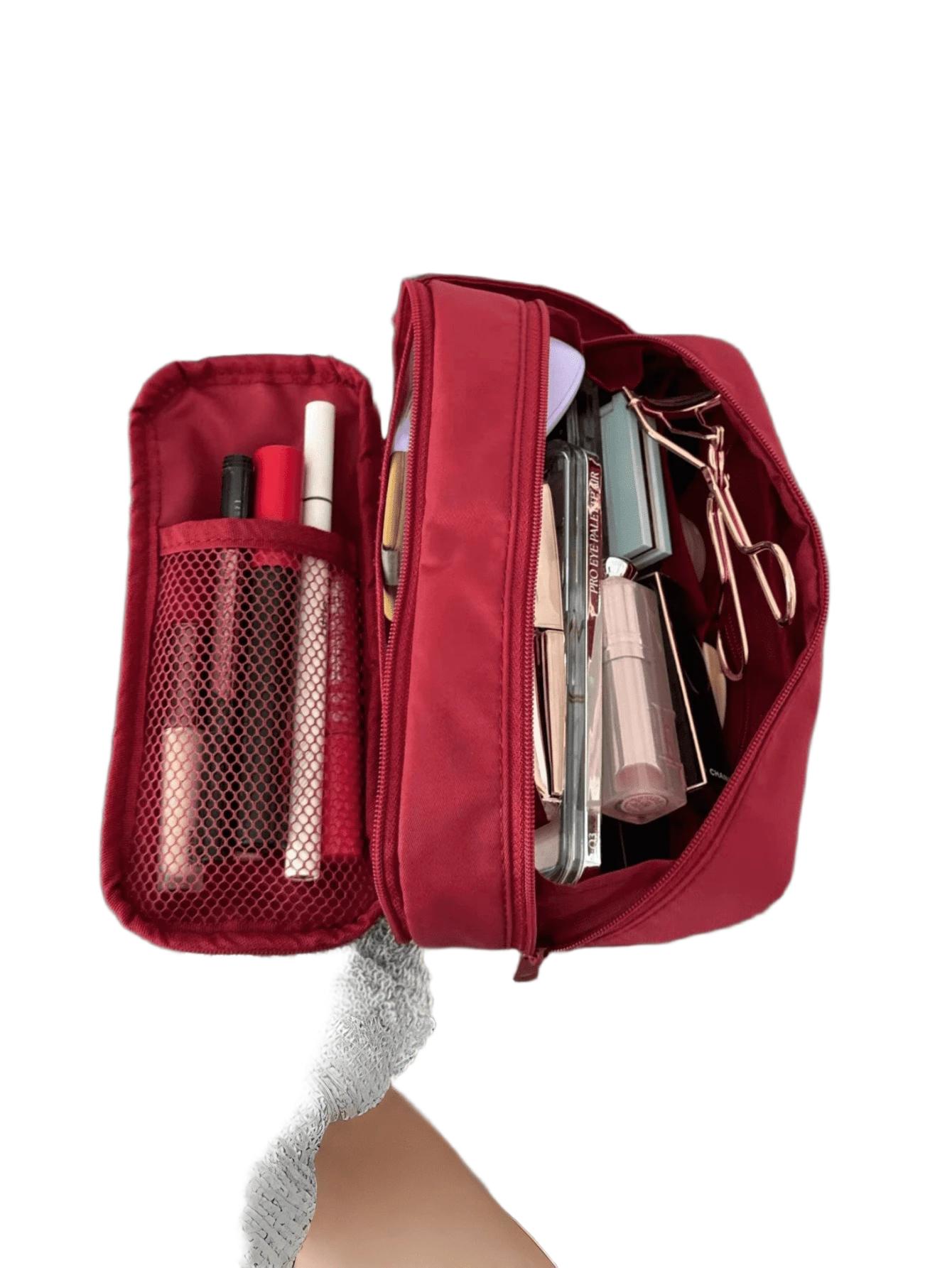 bordowa kosmetyczka zip