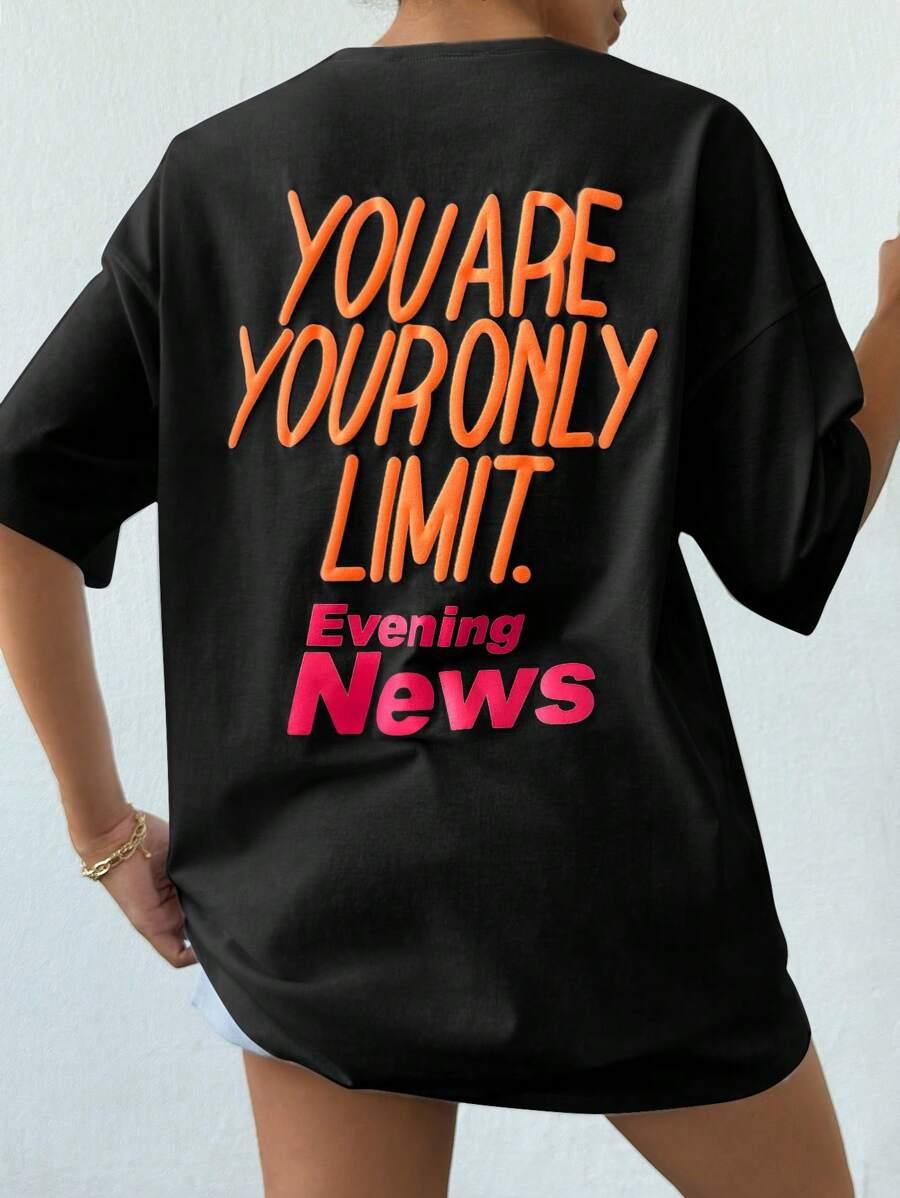 czarny t-shirt oversize