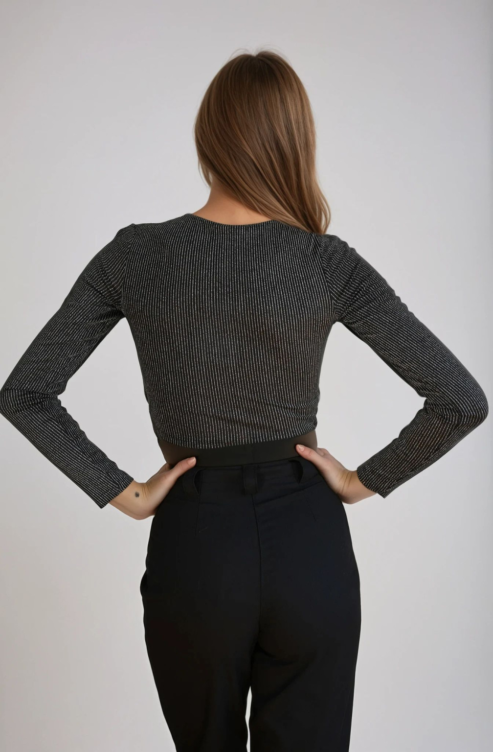 crop top splot długi rękaw