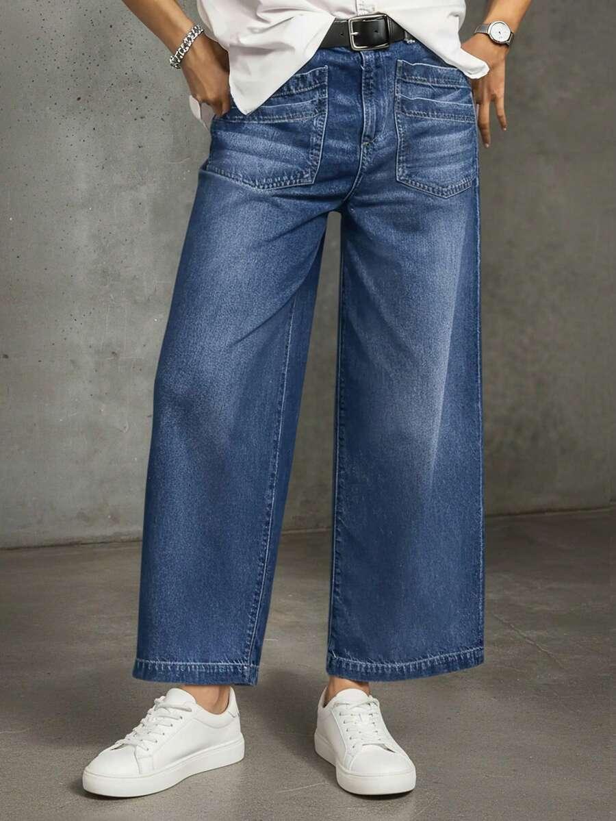 SPODNIE JEANS PROSTE NOGAWKI