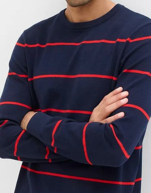 SWETER MĘSKI BAWEŁNIANY W PASKI