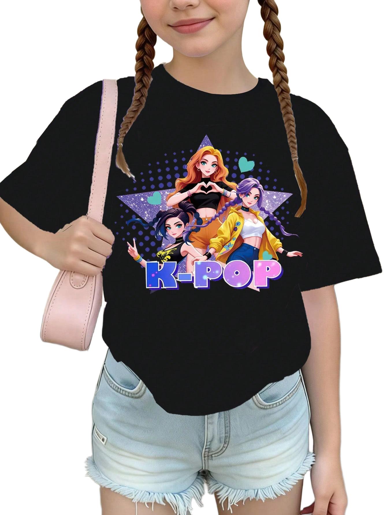 T-SHIRT DZIEWCZĘCY Z NADRUKIEM