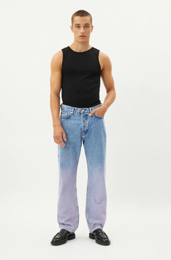PROSTE SPODNIE JEANS OMBRE