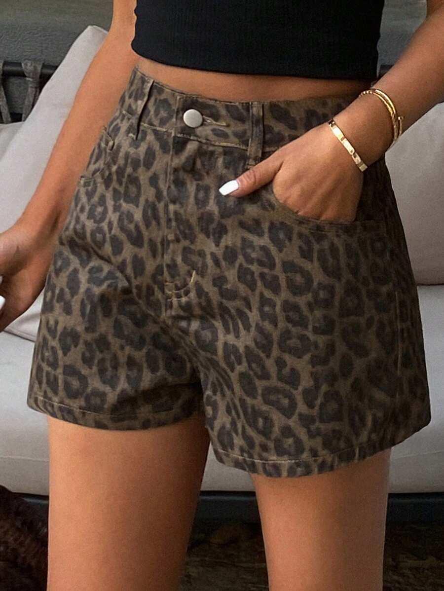 spodenki jeans animal print