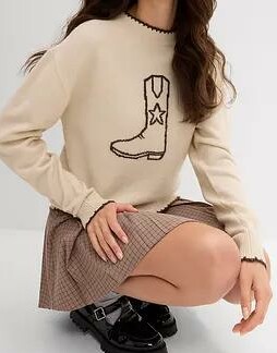 SWETER DAMSKI REGULAR OKRĄGŁY DEKOLT 