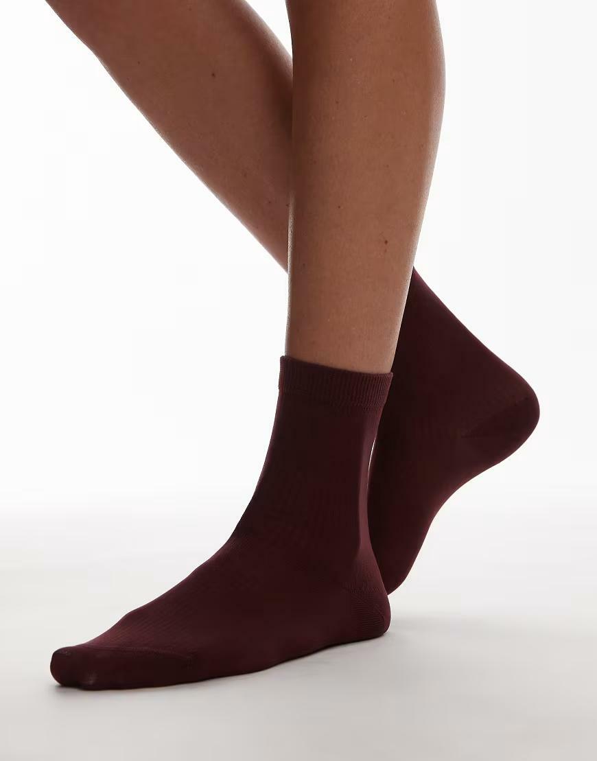 bordowe skarpety basic