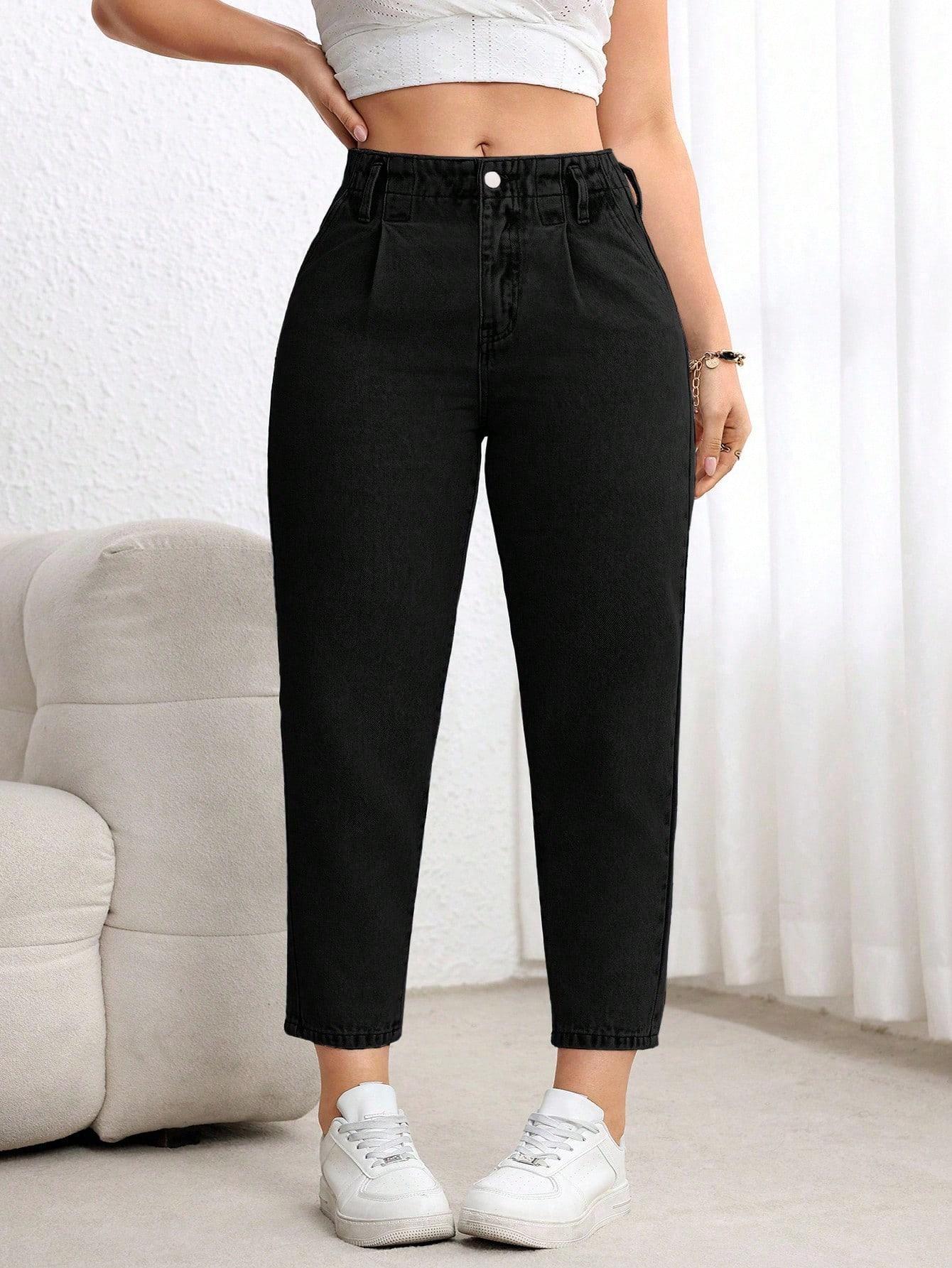 CZARNE SPODNIE JEANS