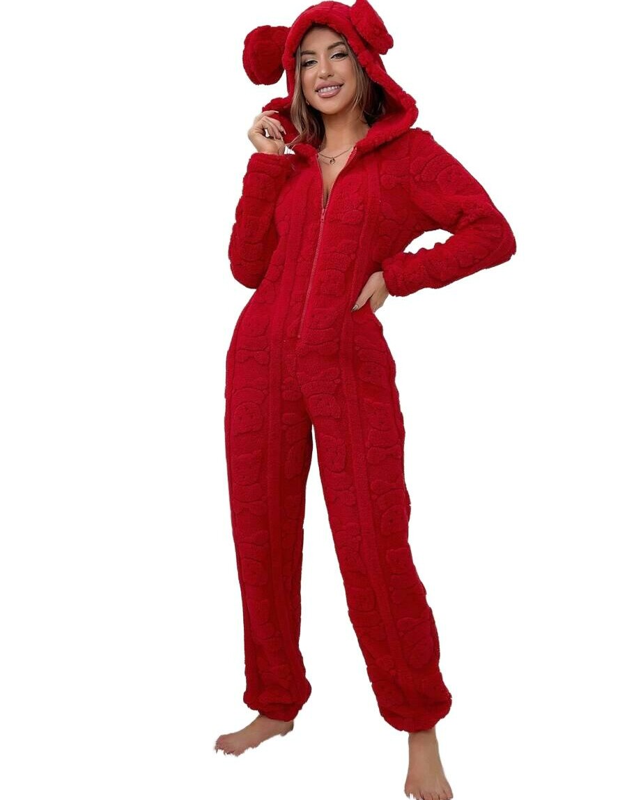 CZERWONE ONESIE Z USZAMI