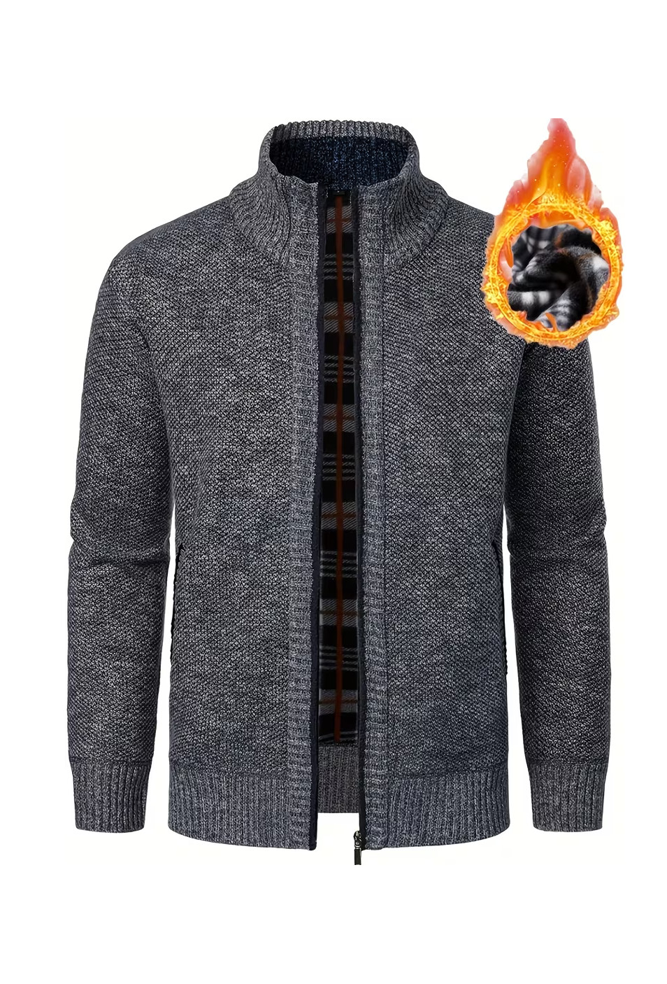 MĘSKI SWETER NA ZAMEK ZE STÓJKĄ