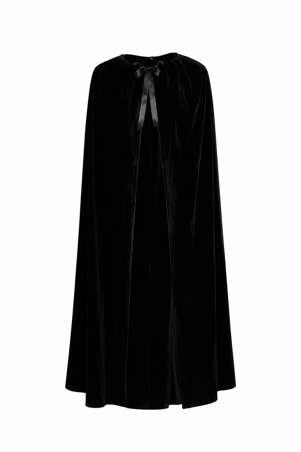 czarna welurowa peleryna