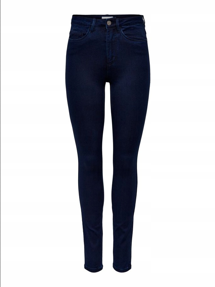 granatowe spodnie jeans rurki 