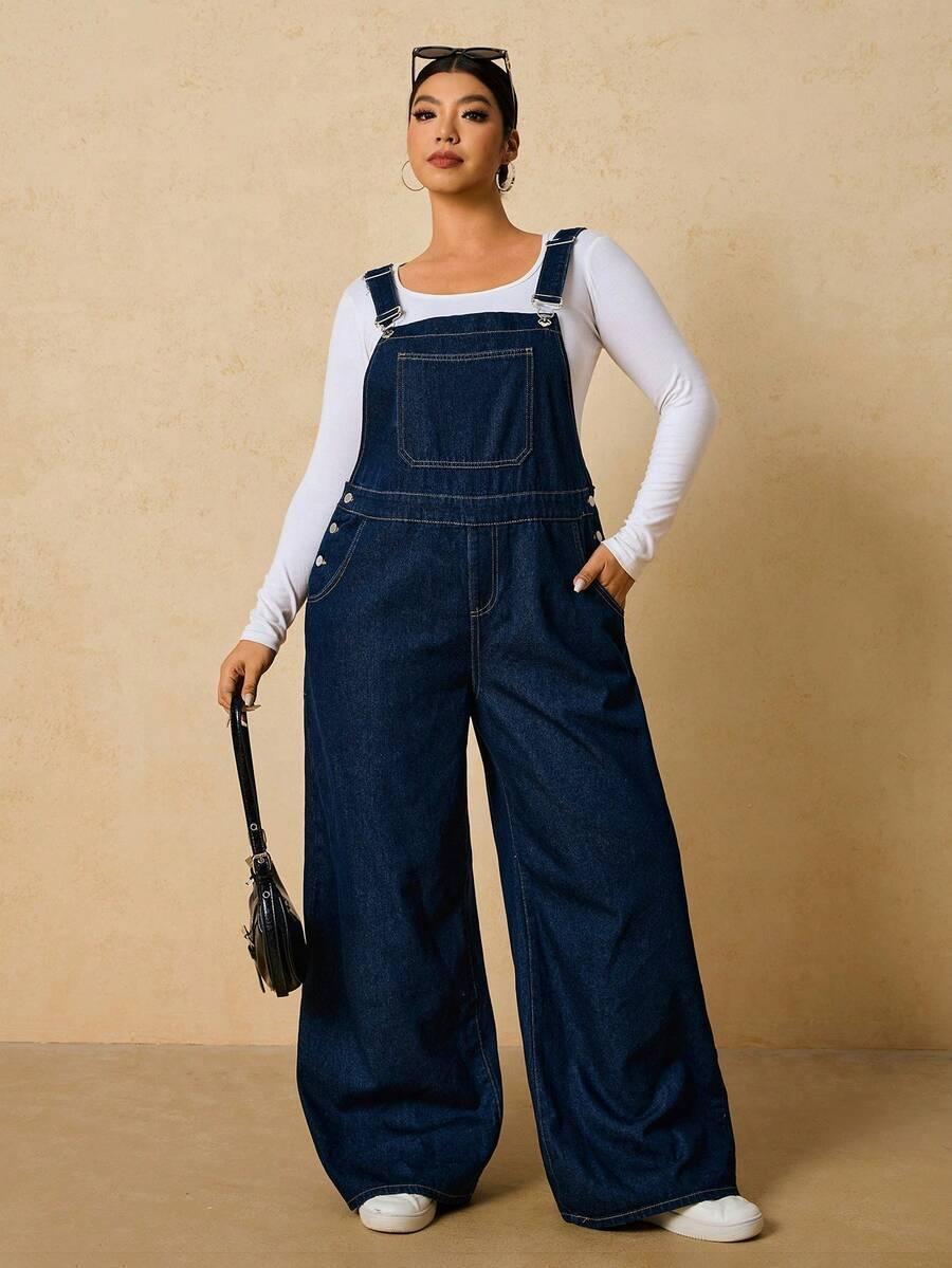 granatowe spodnie ogrodniczki jeans 