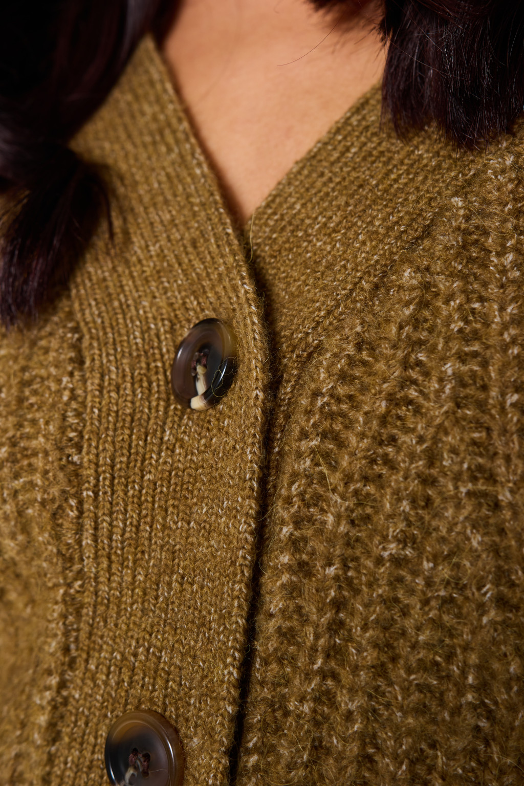 BRĄZOWY SWETER KARDIGAN 1750023-17015