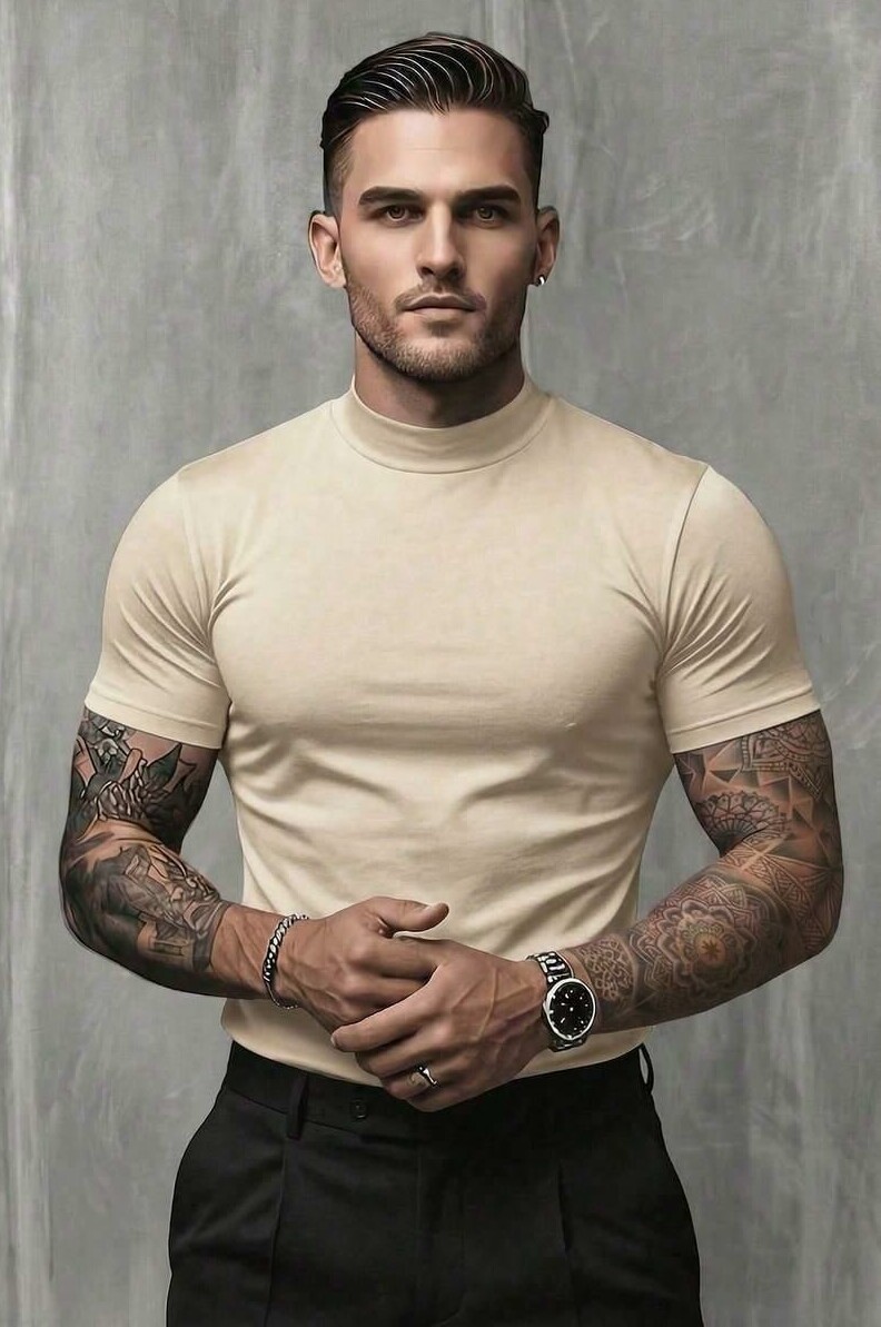 beżowy t-shirt casual