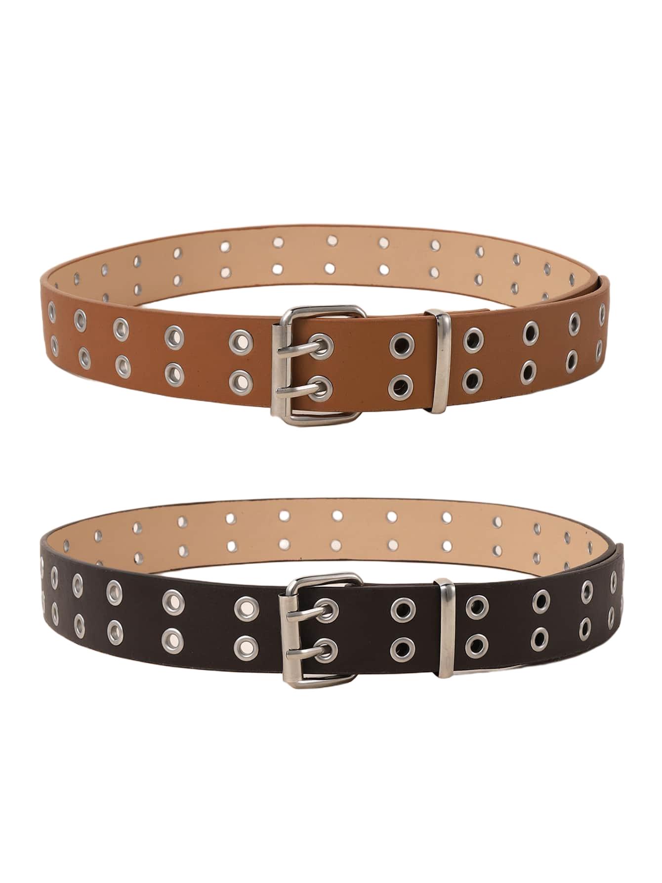 brązowy pasek klamra 2-pack