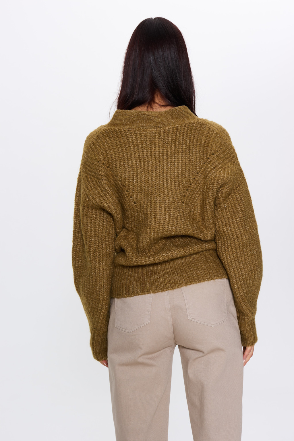 BRĄZOWY SWETER KARDIGAN 1750023-17015