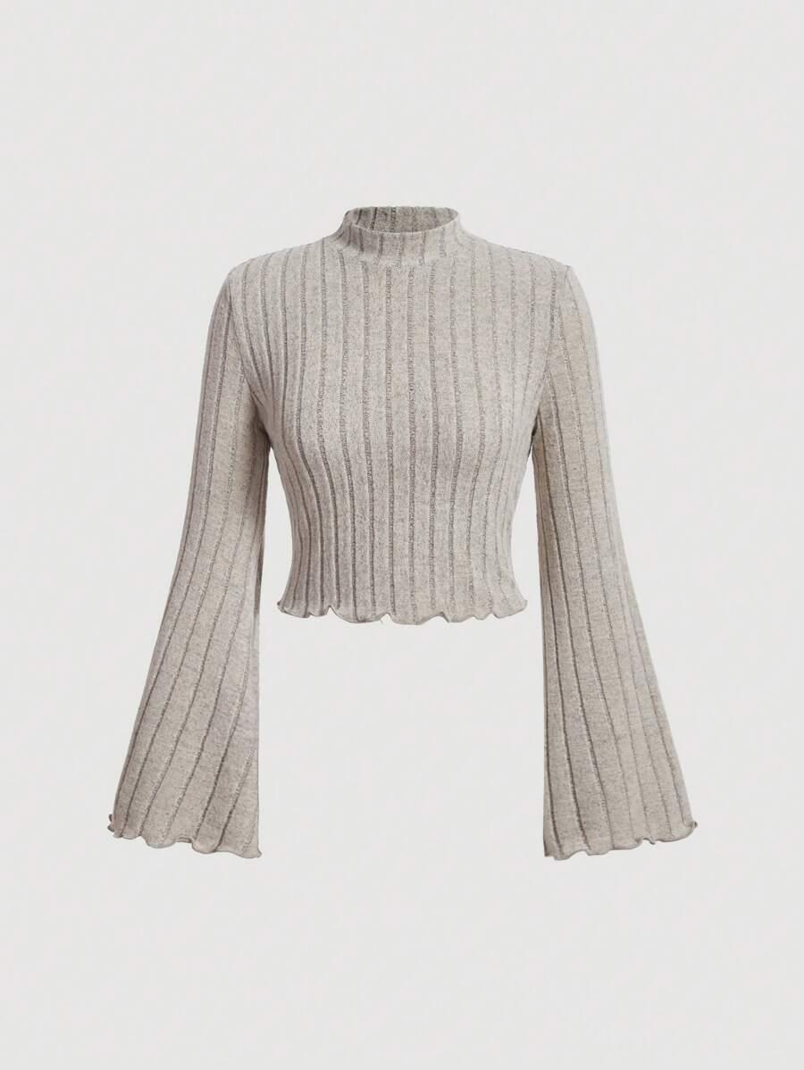 BEŻOWY SWETER długi RĘKAW