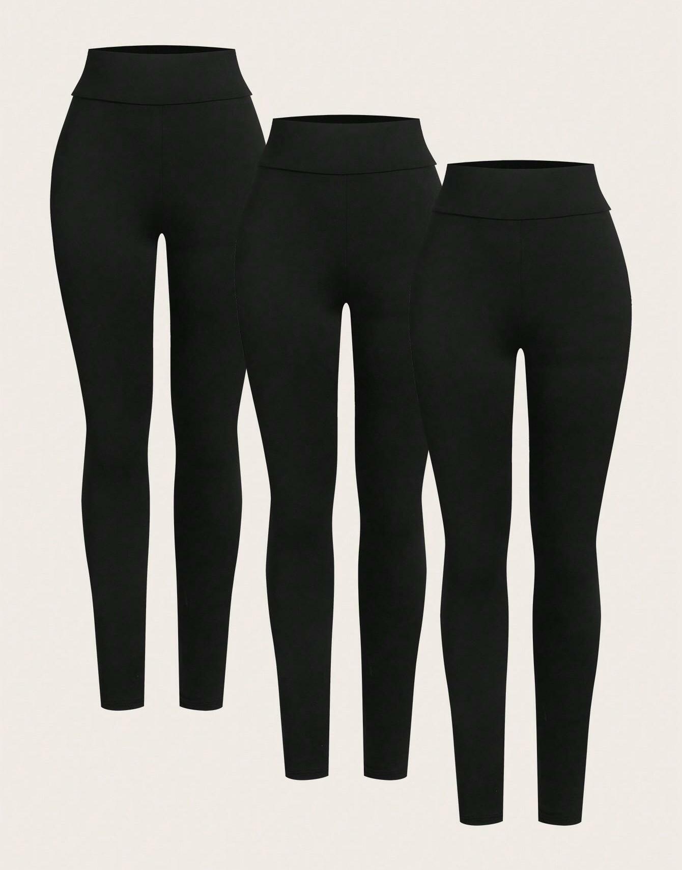 CZARNE LEGGINSY 3-PACK