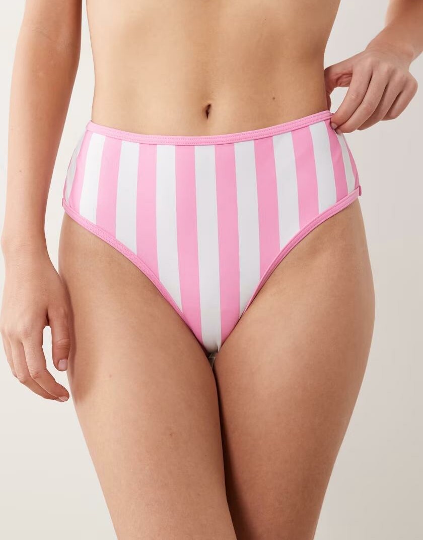 RÓŻOWY DÓŁ OD BIKINI WZÓR PASKI