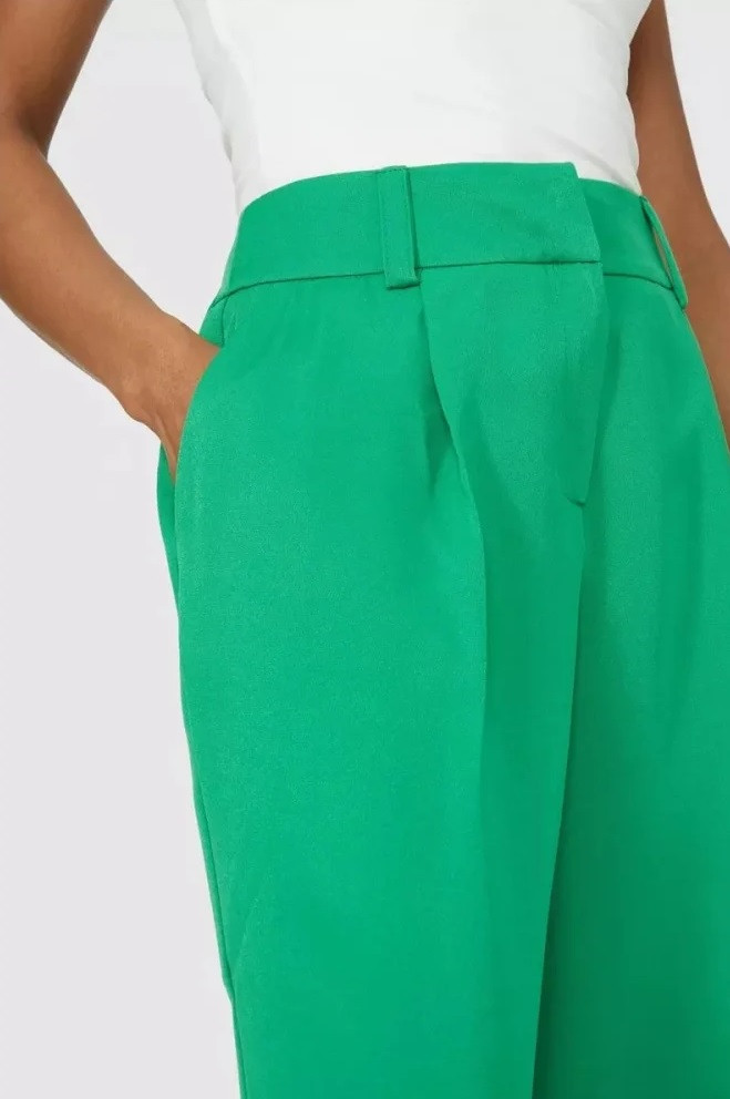 eleganckie zielone spodnie wysoki stan 
