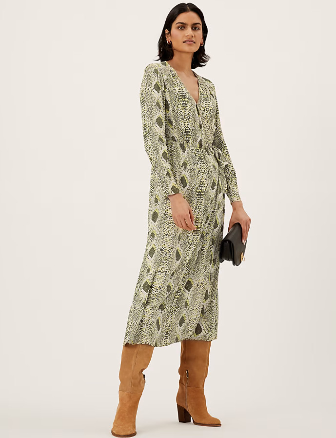 midi sukienka animal print T69-1184-V4